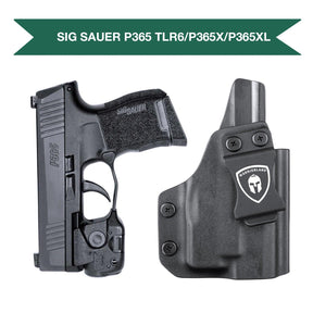 P365 TLR6 Holster IWB Kydex Holster Optic Cut Fit P365/P365X/P365 SAS/P365XL w/TLR-6, Inside Waistband Concealed Carry Holster, Adj. Cant & Retention, Right Hand|WARRIORLAND