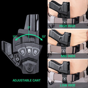 Glock 19/19X IWB Holster with Claw, Metal Belt Clip Holster, 0.06 inch Kydex | Right/Left Hand