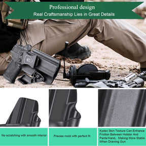 Smith & Wesson M&P Shield 9mm 380 EZ Kydex IWB Holster with Claw  for Fat Guys | WARRIORLAND WARRIORLAND