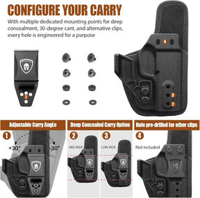 Sig P365 / P365X / P365 XL IWB Hybrid Holster - Optic Ready, Appendix Concealed Carry, Adj. Height/Cant/Retention, Ultimate Comfort, Right Hand - WARRIORLAND