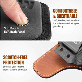 WARRIORLAND IWB Hybrid Holster for Taurus G2C · G3C · G3 · GX4 Carry · G2s · PT111 G2 · PT140 G2 - Optics Ready, Ultimate Comfort Leather-Back, Adjustable Cant/Height/Retention, Right Hand Concealed Carry