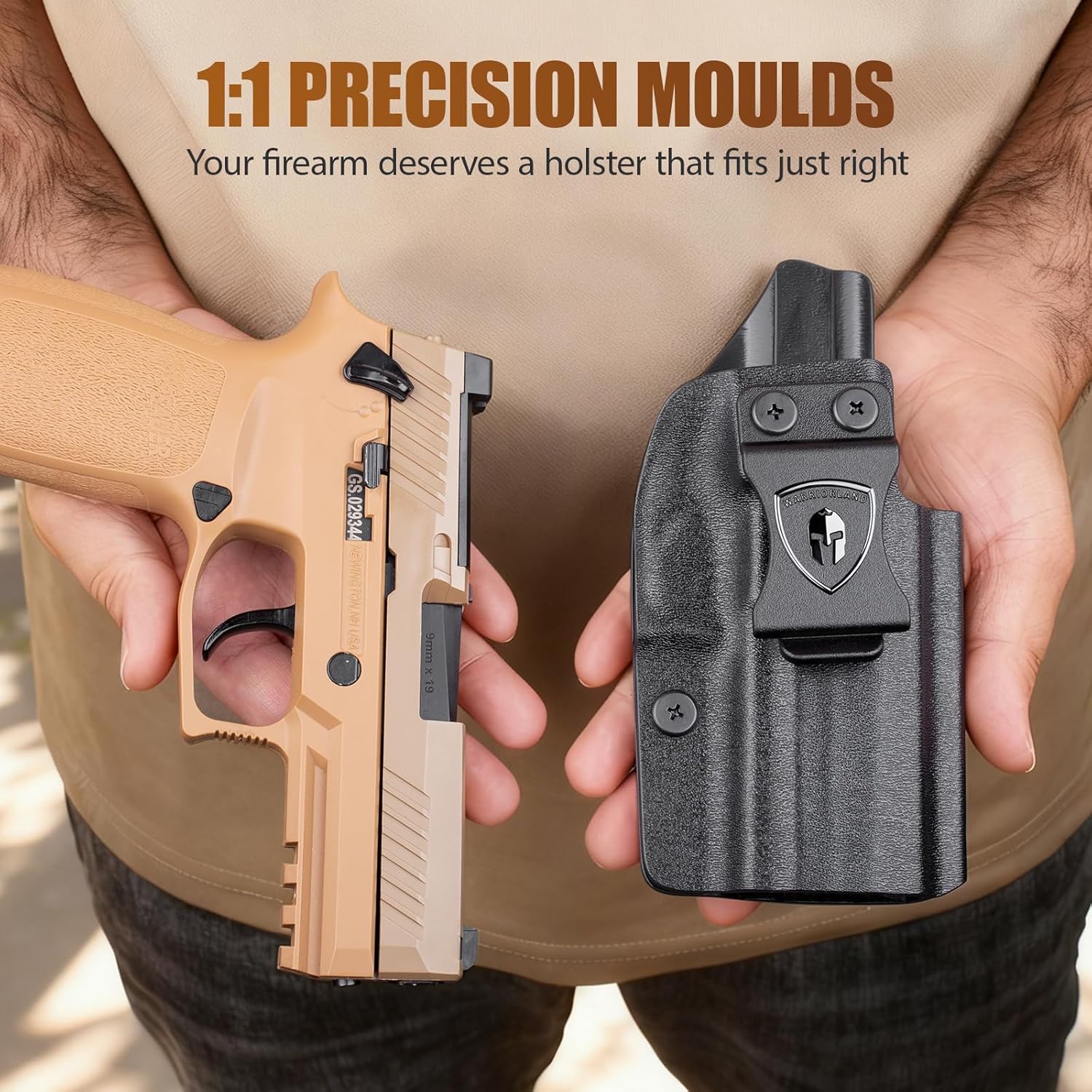 WARRIORLAND Kydex IWB Holster for Sig P320 Compact/XCompact/X-Carry/M18/M17/Full-Size/XFive Legion/DH3/AXG, Optics Cut, Adjustable Cant & Retention, Right Hand Concealed Carry WARRIORLAND