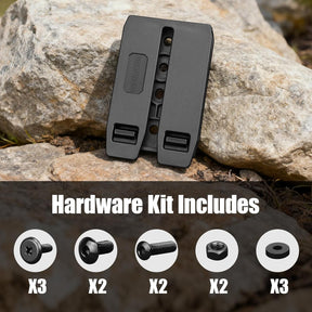 MOLLE Holster & Mag Pouch Adapter (3-Inch) - WARRIORLAND Heavy-Duty Tactical Clip for Holsters, Pouches, Taser X7/X26P, Sheaths & Backpacks, w/Mount Screw & Nut Kit, 1 Pack WARRIORLAND