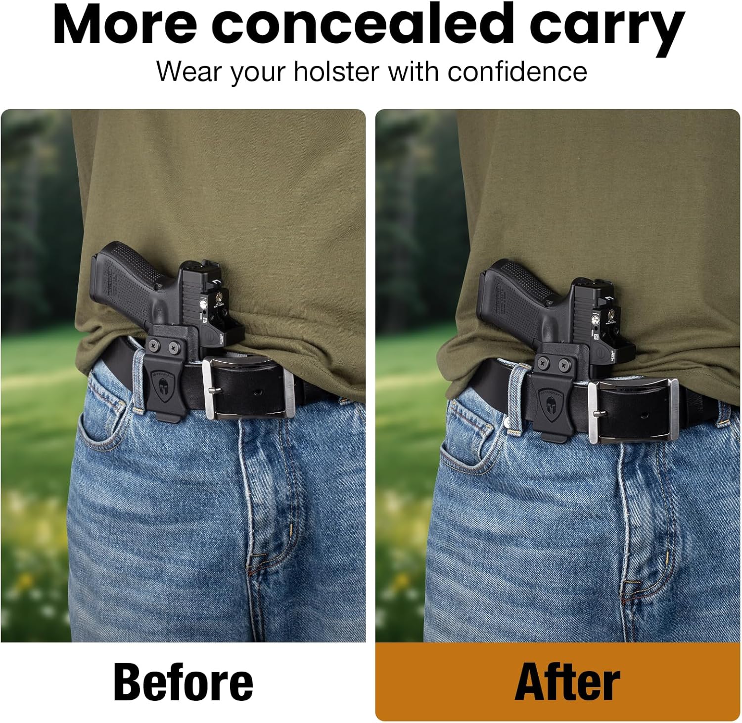 IWB & Appendix Holster Wedge Kit (2-Pack) - WARRIORLAND Universal Foam Pads for Comfort & Concealment, Multiple Heights WARRIORLAND