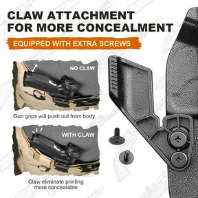 WARRIORLAND IWB Kydex Holster Compatible with CZ Shadow 2 Compact and CZ Shadow 2, Optic Cut & Claw, Inside Waistband Conceal Carry, Adj. Retention & Cant (Right Hand)