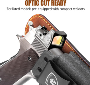 5" 1911 IWB Hybrid Holster (Colt/Kimber/Tisas/S&W/Ruger/Sig/RIA) - WARRIORLAND Optic-Cut Right-Hand Concealed Carry, Adj. Height/Cant/Retention, Ultimate Comfort