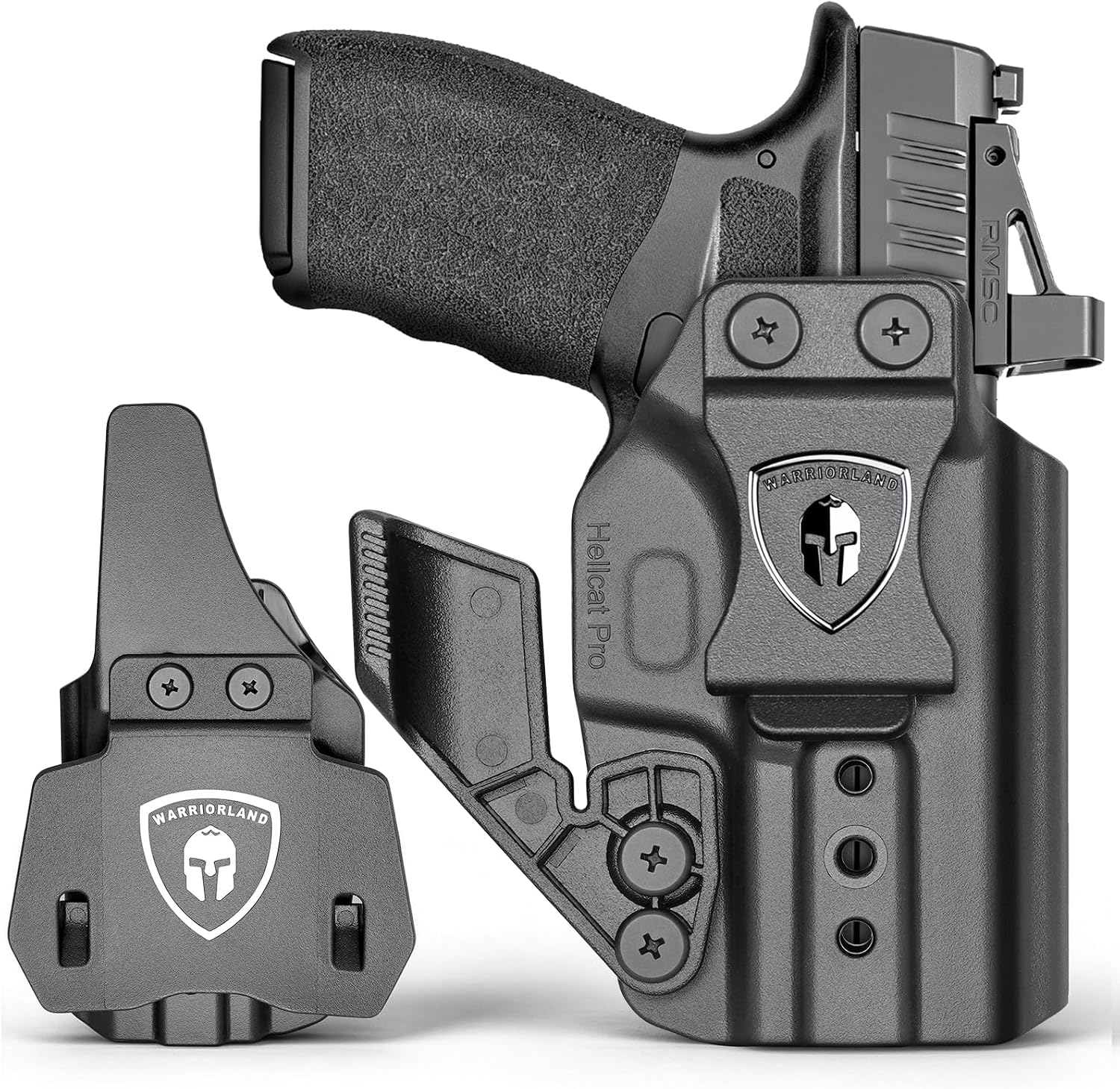 WARRIORLAND IWB & OWB Holster , Fits Springfield Hellcat Pro OSP / Hellcat Pro OSP Threaded. w/Optic Cut / Retention & Cant, w/ Concealment Claw, 1.5" Belt Clip & 2.0" OWB Paddle, Right
