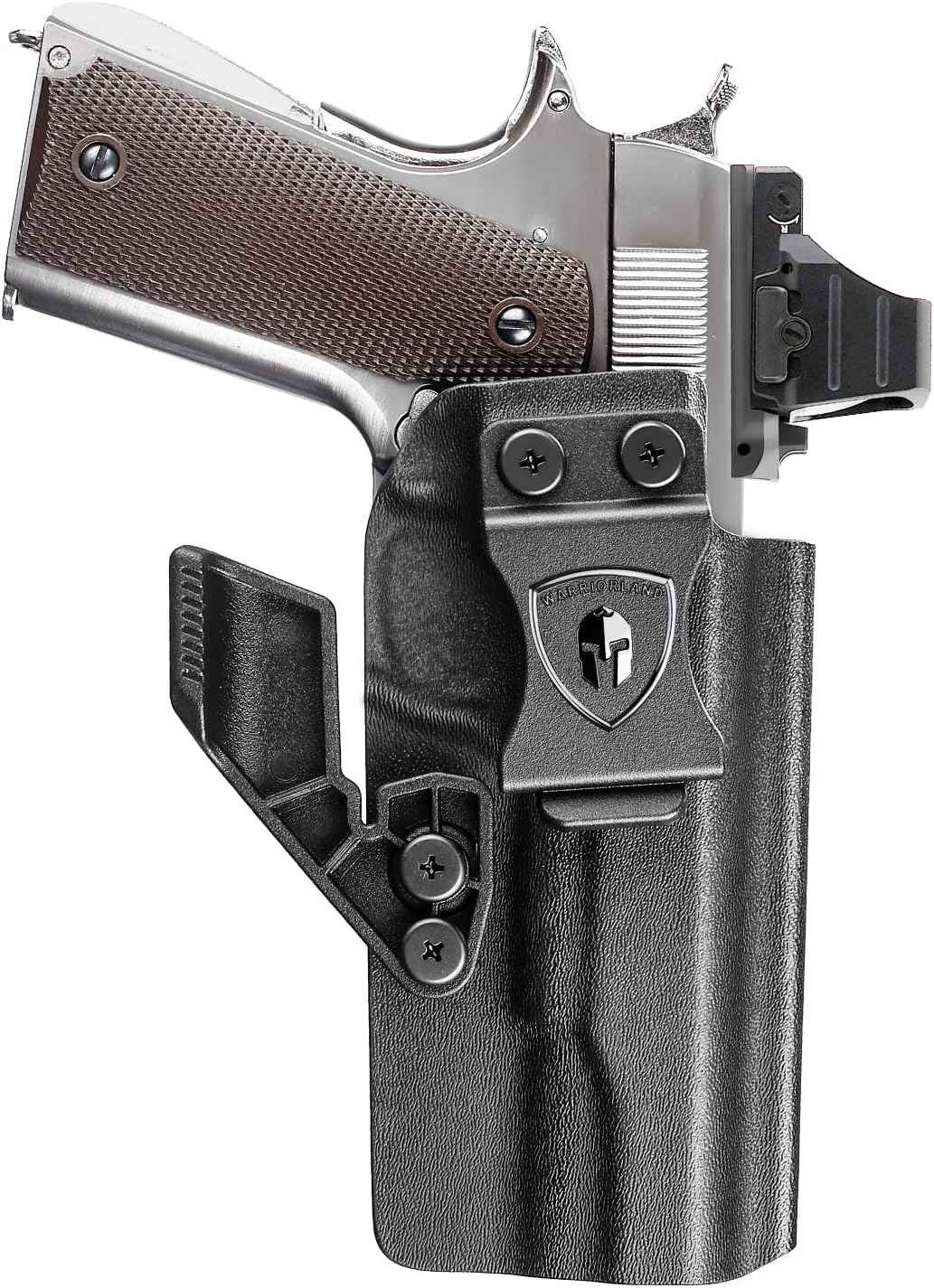 WARRIORLAND IWB Kydex Holster w/Claw & Optic Cut for 5" No-Rail 1911 (Colt · Kimber · Springfield · Ruger · S&W · Sig · RIA · Tisas) - Concealed Carry, Adjustable Cant & Retention, Right Hand Draw
