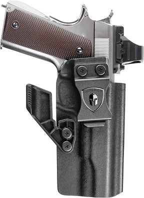 WARRIORLAND IWB Kydex Holster w/Claw & Optic Cut for 5" No-Rail 1911 (Colt · Kimber · Springfield · Ruger · S&W · Sig · RIA · Tisas) - Concealed Carry, Adjustable Cant & Retention, Right Hand Draw