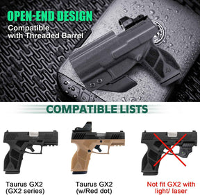 WARRIORLAND IWB Kydex Holster for Taurus GX2 - Optic Cut & Claw, Inside Waistband Concealed Carry, Adjustable Cant & Retention, Audible Lock, Right Hand