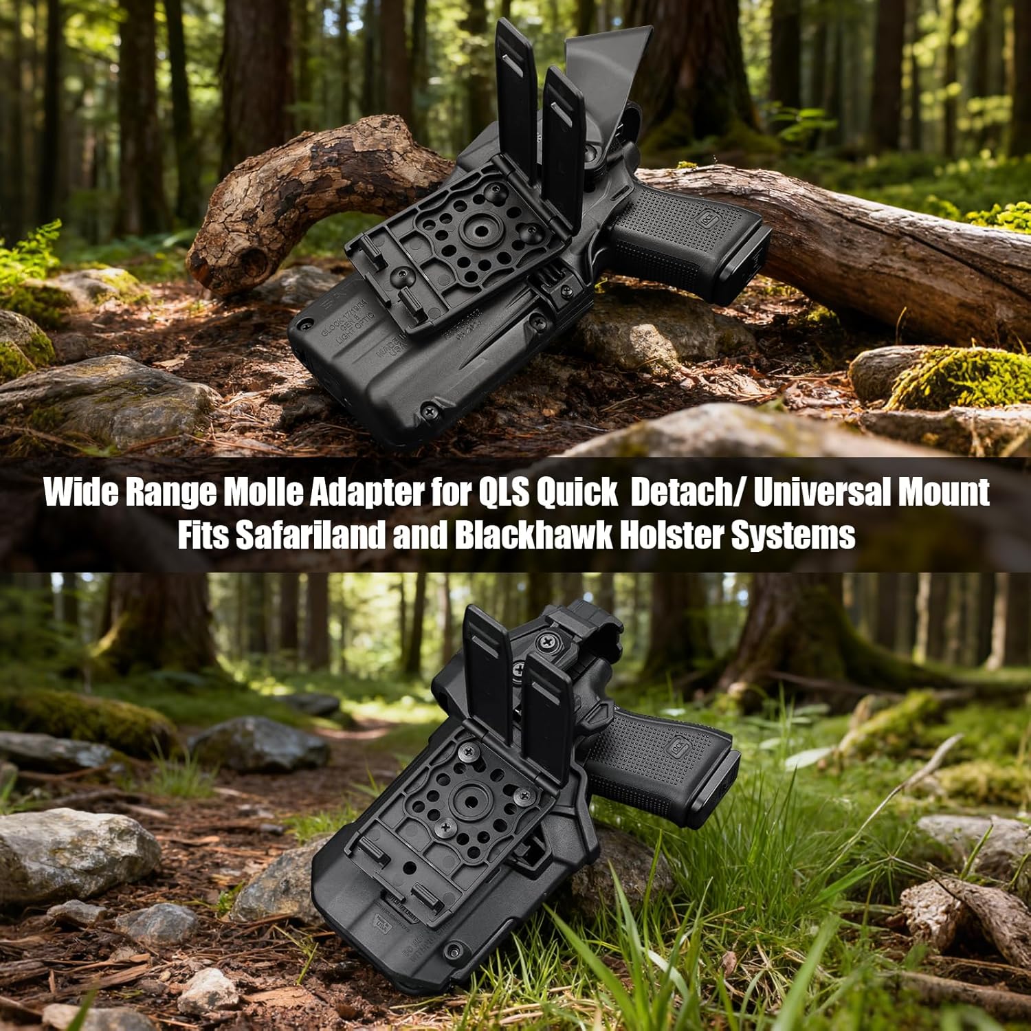 MOLLE Holster & Mag Pouch Adapter (3-Inch) - WARRIORLAND Heavy-Duty Tactical Clip for Holsters, Pouches, Taser X7/X26P, Sheaths & Backpacks, w/Mount Screw & Nut Kit, 1 Pack WARRIORLAND