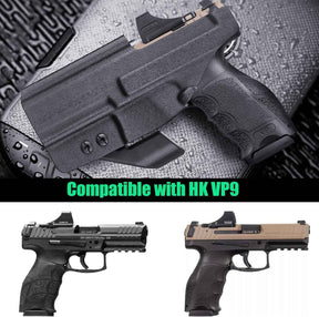 HK VP9 IWB Kydex Holster - Optic Cut + Claw, Adjustable Cant & Posi-Click Audible Lock, Right-Hand Concealed Carry - WARRIORLAND