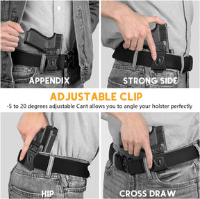 WARRIORLAND IWB Kydex Holster Compatible with Glock 17/19 Gen (3-5) & 23/32 Gen(3-4) & 19X/ 44/45, Inside Waistband Appendix Conceal Carry, with Claw & Adj. Retention & Cant, Right Hand