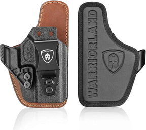 WARRIORLAND IWB Hybrid Holster for Glock 43 · 43 MOS · 48 · 43X · 48 MOS - Optic Cut, Ultimate Comfort Leather-Back, Adjustable Cant/Height/Retention, Appendix Concealed Carry, Right Hand Draw