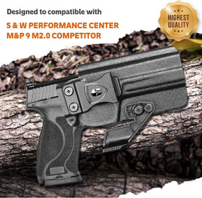 WARRIORLAND IWB Kydex Holster, Compatible with S&W M&P 9 M2.0 Competitor, Optic Cut Ready/Claw Attachment, Inside Waistband Conceal Carry, Adj. Retention & Cant, Open-Muzzle Design, Right Hand