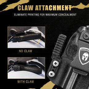 WARRIORLAND IWB Kydex Holster, Fit for Glock 43/43X/43Xmos, Claw& Optic Cut