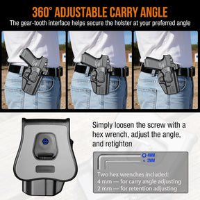 WARRIORLAND  Level II Index Finger Release Paddle Holster, Fits Glock 19/45 Gen3-6 & 23/26 Gen3-5 &19X/44 Also Fits Ruger RXM, PSA Dagger Compact, Glock 19X V/ 23V/26V/ 44V/45V, Optic Cut, Adj. Cant