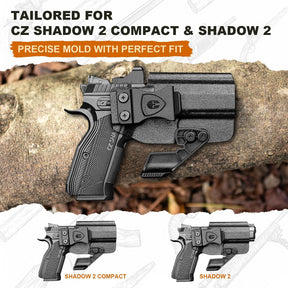 WARRIORLAND IWB Kydex Holster Compatible with CZ Shadow 2 Compact and CZ Shadow 2, Optic Cut & Claw, Inside Waistband Conceal Carry, Adj. Retention & Cant (Right Hand)