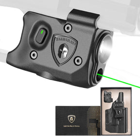 WARRIORLAND Pistol Light Laser & Holster Fit for Glock 17/19 Gen 3-5, Glock 22/23/31/32 Gen 3-4 & Glock 19X/44/45, Compact 150-Lumen Trigger Tactical Light with Green Laser White LED & IWB Holster