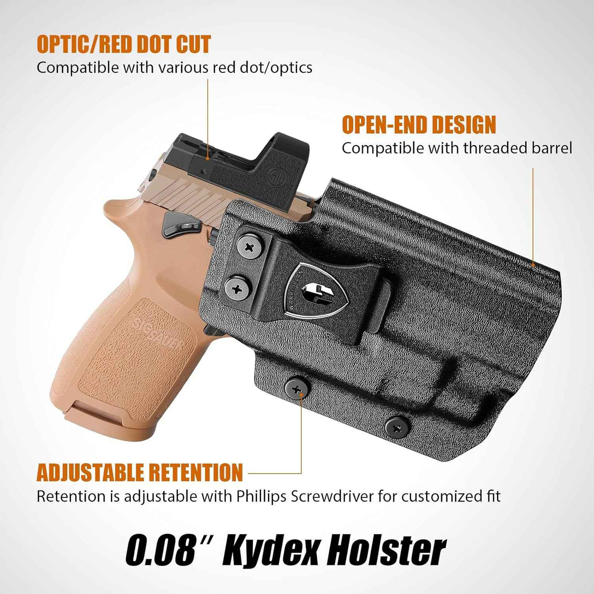 Sig P320 + TLR-7/X/HL-X/7A Light-Bearing IWB Kydex Holster – WARRIORLAND Optic-Cut Right-Hand, Adj. Cant & Posi-Click Retention