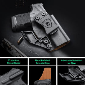 Sig Sauer P320 Full Size / P320 M17  Hybrid Kydex Leather Lined IWB Holster with Claw Optics Ready, Right Hand