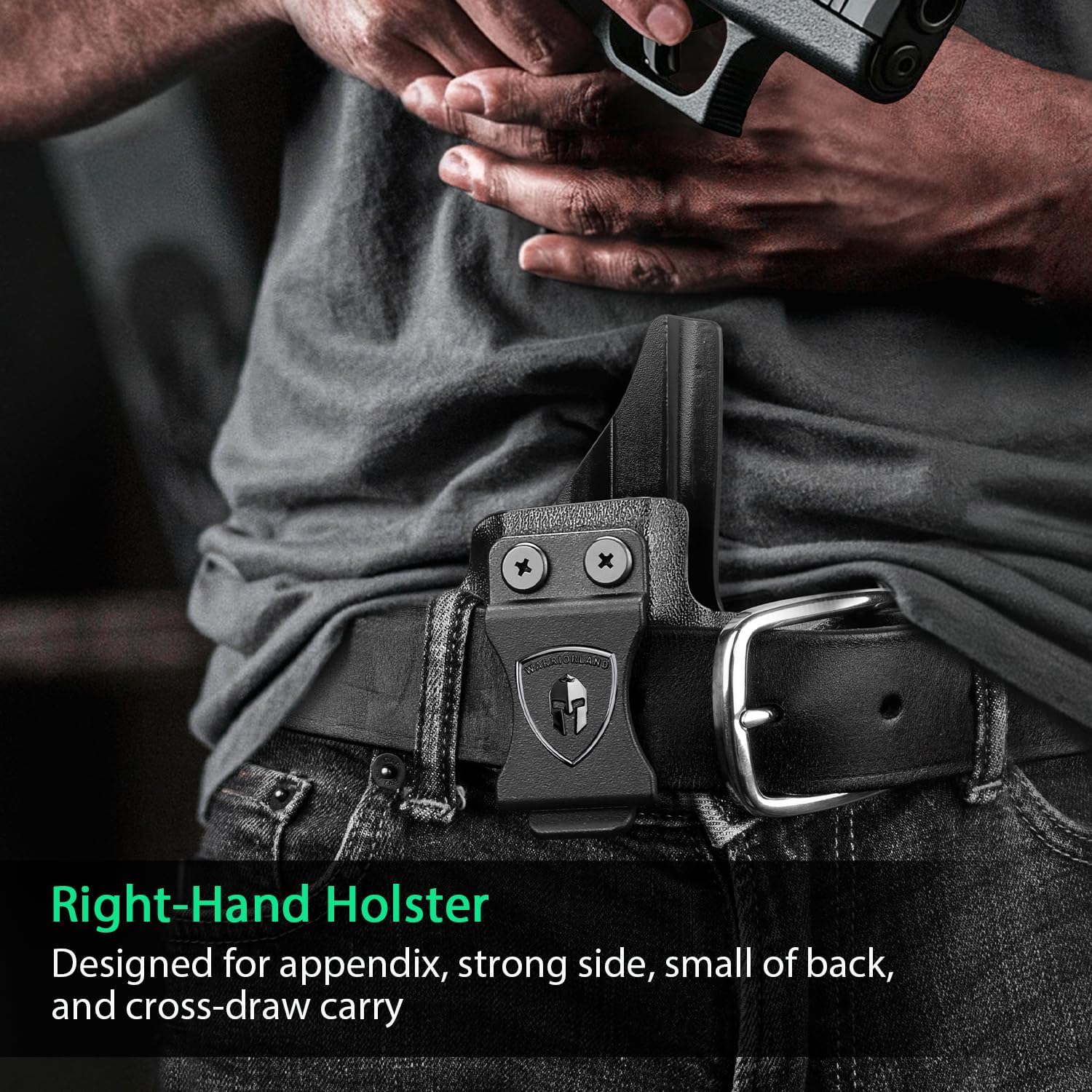 Glock 26  / 𝟮𝟳 / 𝟯𝟯 (𝗠𝗢𝗦)  IWB Kydex Holster - WARRIORLAND Optic Cut + Claw, Right-Hand Concealed Carry - WARRIORLAND