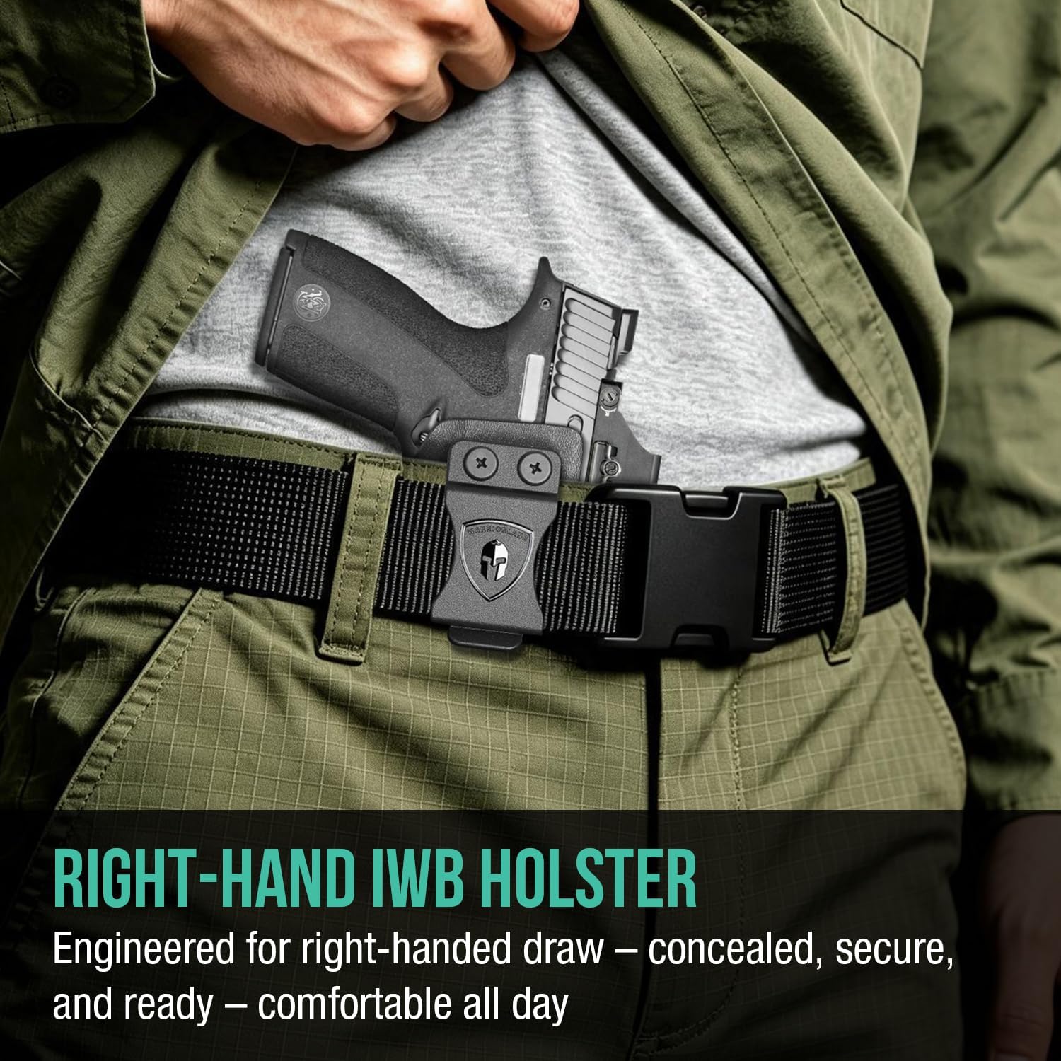 WARRIORLAND IWB Kydex Holster, Fits S&W M&P SHIELD X with Claw, Optic Cut, Adj. Retention