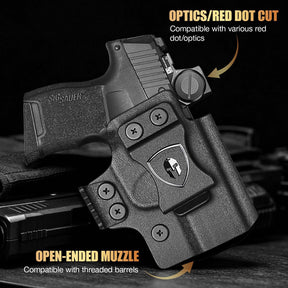 Sig P365 / P365X / P365 SAS IWB Kydex Holster w/Mini Claw - Appendix Concealed Carry, Adj. Cant & Retention, Audible Lock, Optics Cut Ready, Right Hand - WARRIORLAND