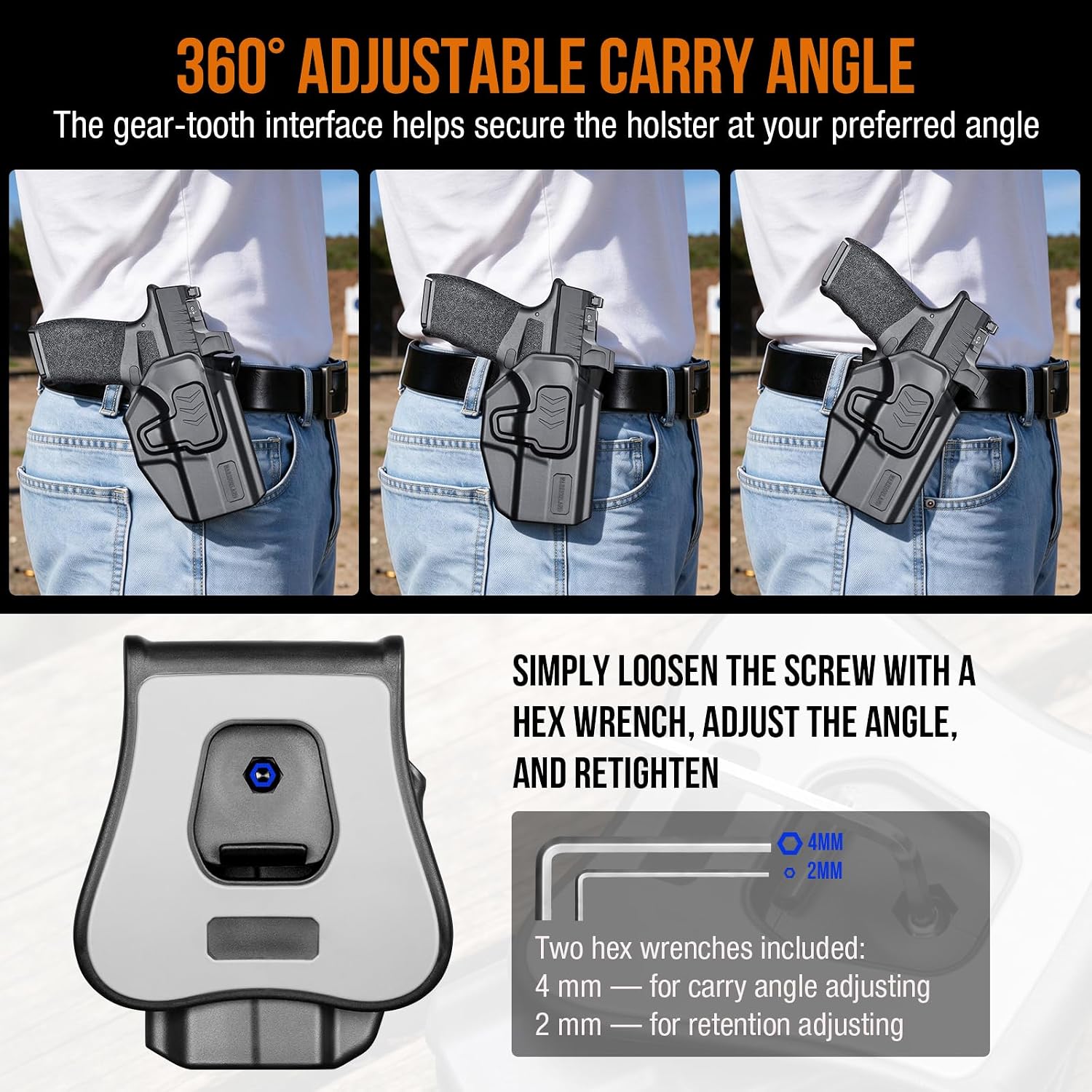 WARRIORLAND Level II Index Finger Release Paddle Holster, Fits Springfield Hellcat Pro/Hellcat RDP &OSP / Hellcat Pro Comp |, Optic Cut, Adj. Cant & Retention