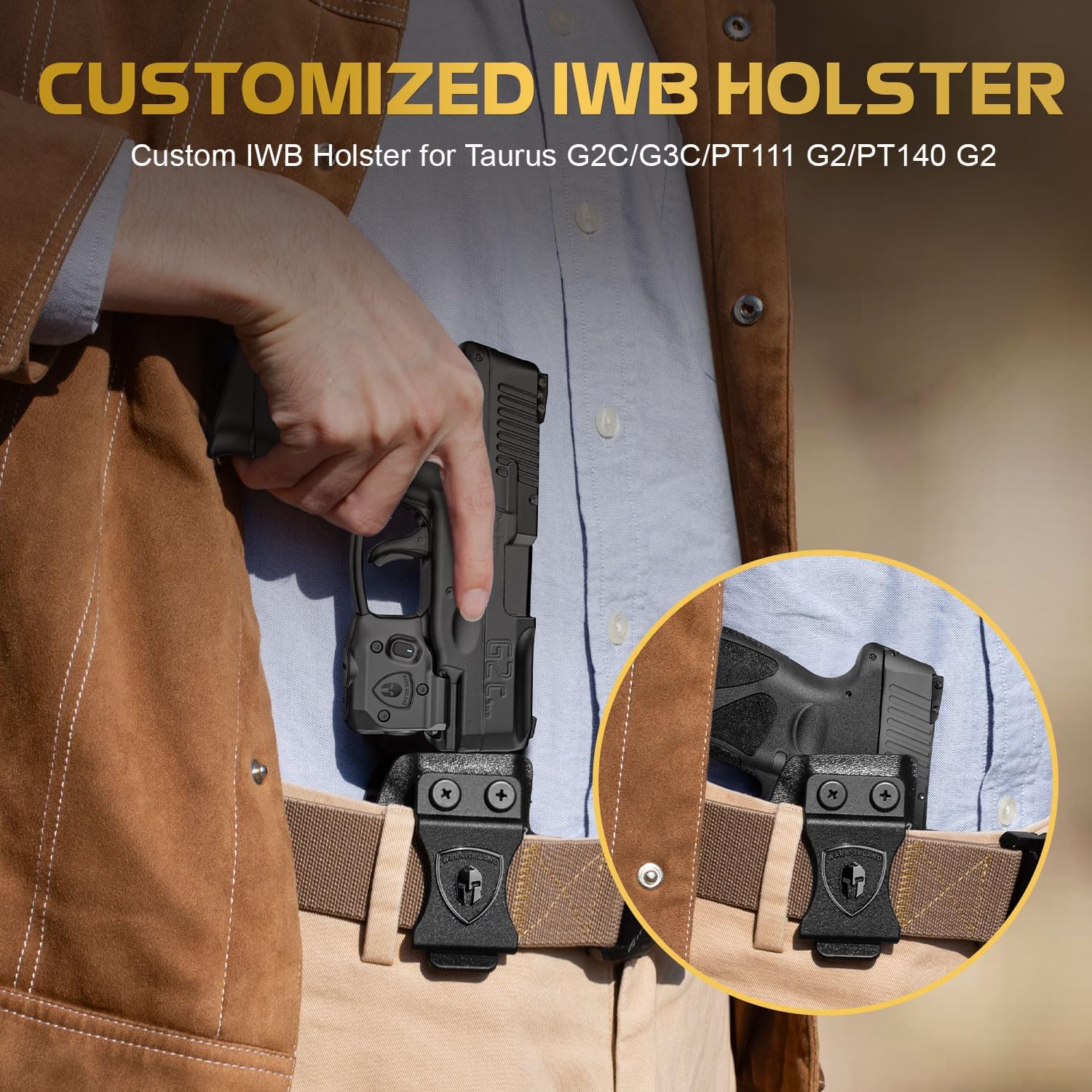 WARRIORLAND Pistol Light Laser & Holster Fit for Taurus G2C/ G3C