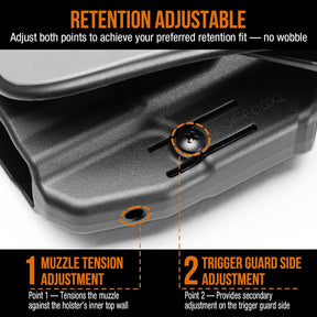 WARRIORLAND Level II Retention Index Finger Release Paddle Holster, Fits Taurus GX2 / GX2 TORO, Optic Cut, Adj. Cant & Retention, Right Hand