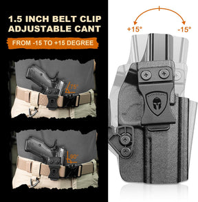 WARRIORLAND IWB Kydex Holster Compatible with CZ Shadow 2 Compact and CZ Shadow 2, Optic Cut & Claw, Inside Waistband Conceal Carry, Adj. Retention & Cant (Right Hand)