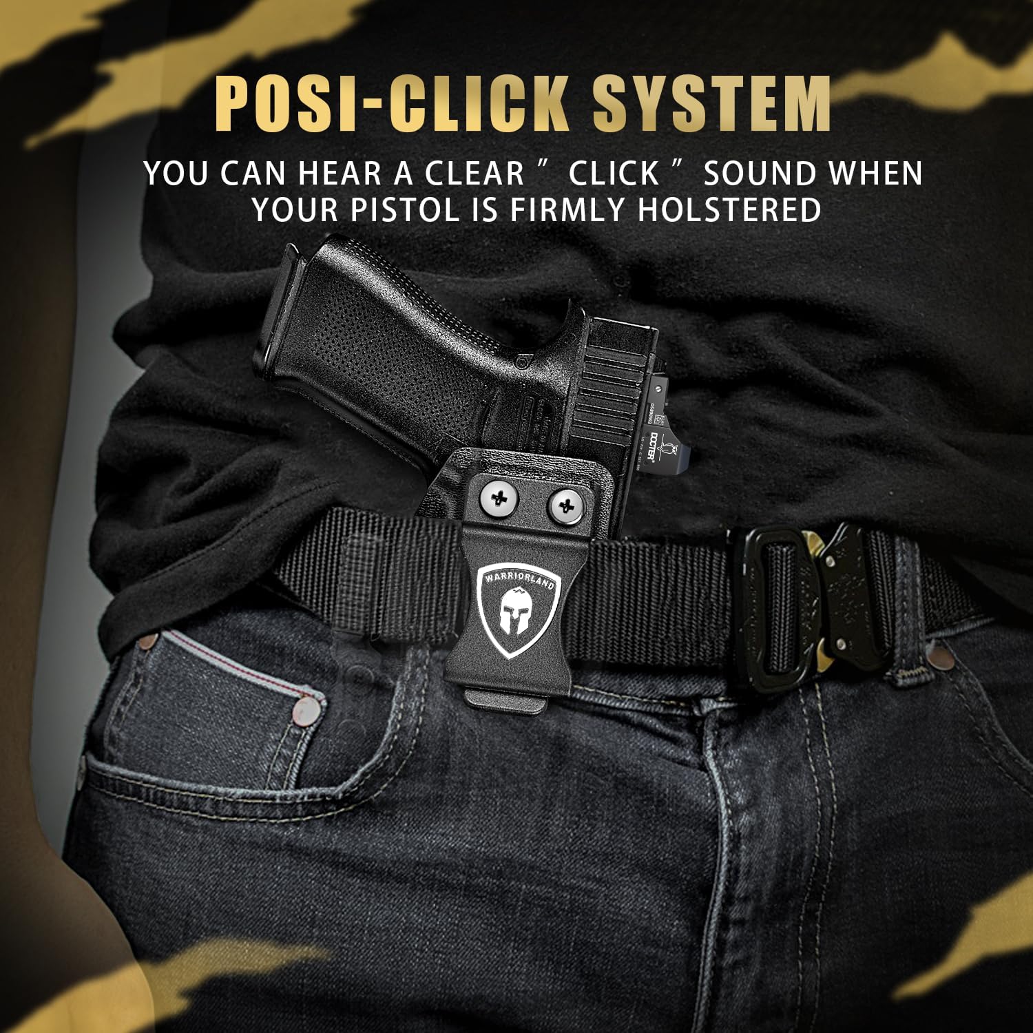 WARRIORLAND IWB Kydex Holster, Fit for Glock 43/43X/43Xmos, Claw& Optic Cut