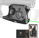 WARRIORLAND Pistol Light Laser & Holster Fit for Glock 43 / 43X (No Rail Version), Compact 150-Lumen Trigger Mounted Tactical Weapon Light with Green Laser White LED & IWB Holster, Power Indicator