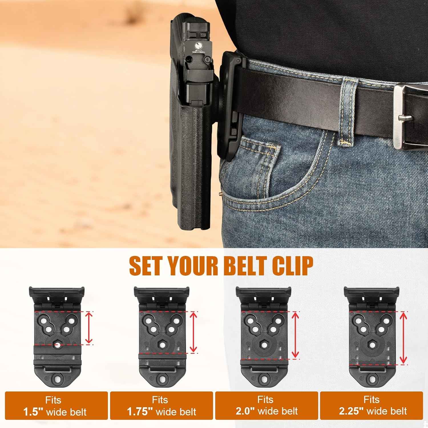 Glock 43X MOS / 48 MOS / 43X Rail OWB Kydex Holster for TLR-7X Sub / TLR-7 HL-X Sub - Optic Cut, Adjustable Cant & Posi-Click Retention, Right Hand - WARRIORLAND