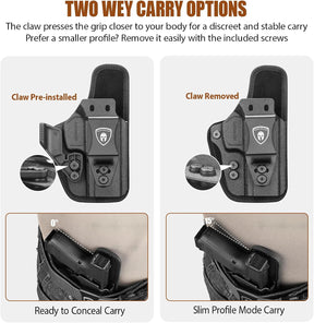 Taurus G2C / G3C / G3 / G2s / GX4 Carry / PT111 G2 / PT140 G2 IWB Hybrid Holster - WARRIORLAND Optic-Cut Right-Hand Concealed Carry, Adj. Height/Cant/Retention, Ultimate Comfort