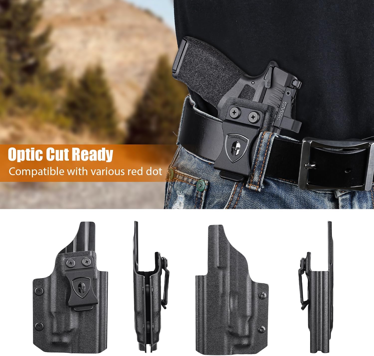 WARRIORLAND IWB Kydex Holster for Hellcat Pro OSP with TLR-7 X Sub or TLR-7 HL-X Sub, Light-Bearing Design, Optics Cut, Adjustable Cant & Posi-Click Retention, Right Hand Draw WARRIORLAND