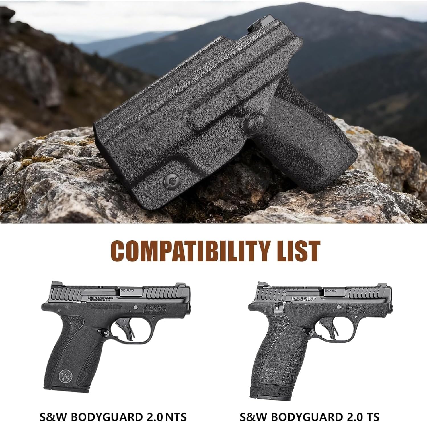 S&W Bodyguard 2.0 Right Hand IWB Kydex Holster - Integrated Crimson Trace Red Laser, Inside Waistband Concealed Carry, Adjustable Cant & Retention - WARRIORLAND