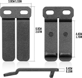 WARRIORLAND IWB & OWB Gun Holster Belt Clip, 1.5/1.75 Inch Adjustable, with Metal Washers, Screws, Slotted Binding Posts – Fits Holsters & Knife Sheaths 2 Pack