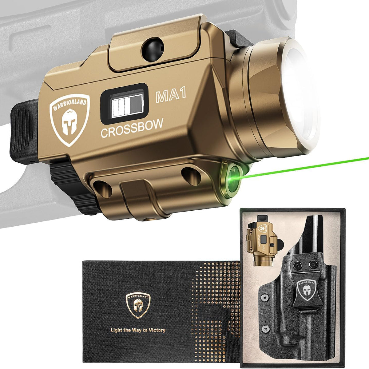 WARRIORLAND 800-Lumen FDE MA1 Pistol Laser LED Light & IWB Holster