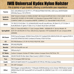 WARRIORLAND Universal Hybrid IWB Gun Holster for Glock 17 19 43X MOS, Sig P320, Taurus G2C, M&P M2.0, Springfield, CZ, Ruger & More – Kydex + Nylon Concealed Carry, Optic Cut, Adj. Cant & Retention WARRIORLAND
