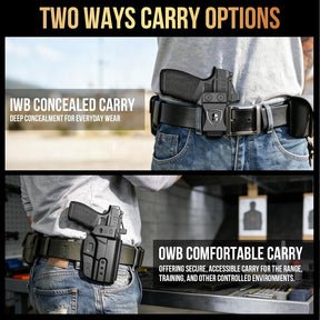 WARRIORLAND IWB & OWB Holster , Fits Springfield Hellcat Pro OSP / Hellcat Pro OSP Threaded. w/Optic Cut / Retention & Cant, w/ Concealment Claw, 1.5" Belt Clip & 2.0" OWB Paddle, Right