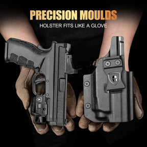 Springfield XD MOD.3 / XD9 MA1 Light-Bearing Holster Combo - Green Beam + LED Tactical Light, Magnetic USB Rechargeable w/Battery Screen, Optic Ready, Right Hand - WARRIORLAND