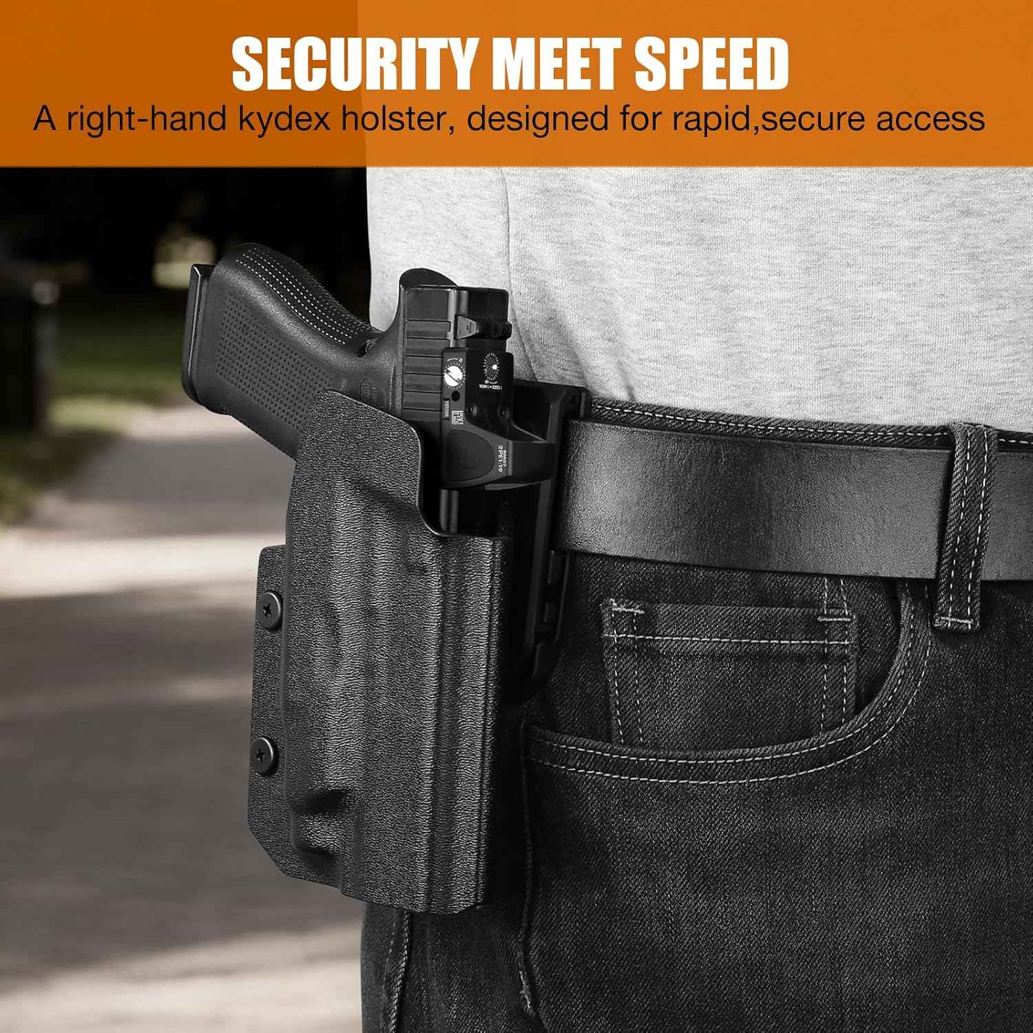 Glock 43X MOS / 48 MOS / 43X Rail OWB Kydex Holster for TLR-7X Sub / TLR-7 HL-X Sub - Optic Cut, Adjustable Cant & Posi-Click Retention, Right Hand - WARRIORLAND