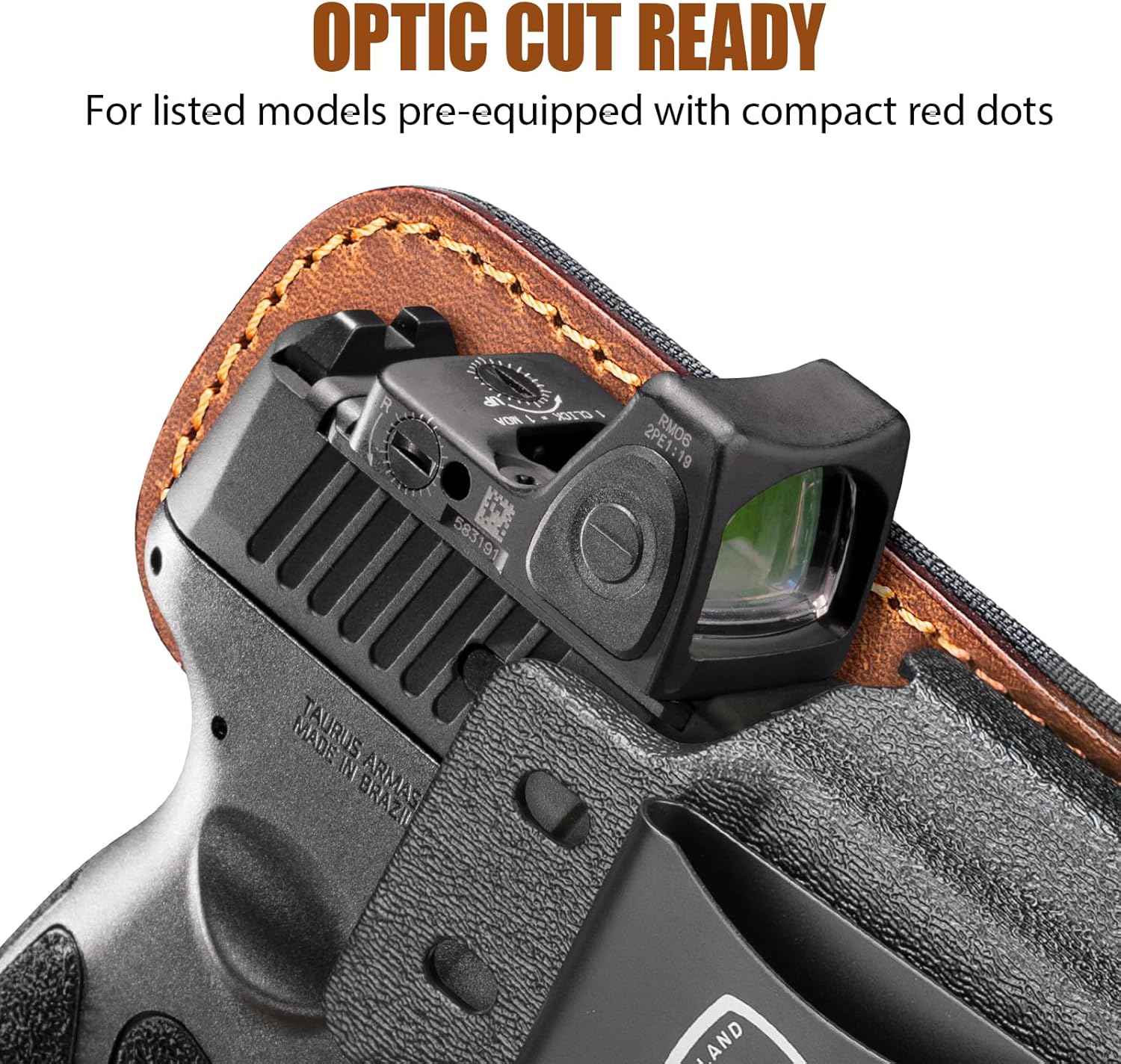 WARRIORLAND IWB Hybrid Holster for Taurus G2C · G3C · G3 · GX4 Carry · G2s · PT111 G2 · PT140 G2 - Optics Ready, Ultimate Comfort Leather-Back, Adjustable Cant/Height/Retention, Right Hand Concealed Carry