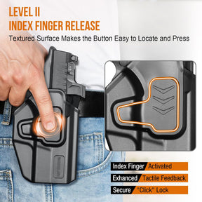 WARRIORLAND Level II Index Finger Release Paddle Holster, Fits Springfield Hellcat Pro/Hellcat RDP &OSP / Hellcat Pro Comp |, Optic Cut, Adj. Cant & Retention