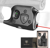 WARRIORLAND Pistol Light Laser & Holster Fit for Glock 42 (No Rail Version), Compact 150-Lumen Trigger Mounted Tactical Weapon Light with Red Laser White LED & IWB Holster, Power Indicator