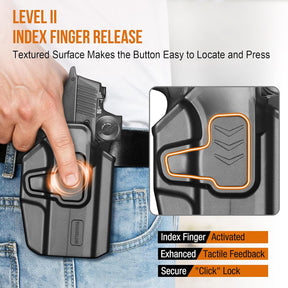 WARRIORLAND Paddle Holster, Fits Sig P365-XMACRO / P365-FUSE / P365 Xmacro COMP & P365 AXG Legion | Level II Index Finger Release, Optic Cut, Adj. Cant & Retention
