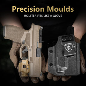 WARRIORLAND FDE MA1 Laser Light Combo Holster Fit for Hellcat Pro, 800-lumen LED Gun Flashlight and Green Laser Weapon Pistol Light & Right/Left Hand IWB Holster, Rechargeable | Screen Power Indicator