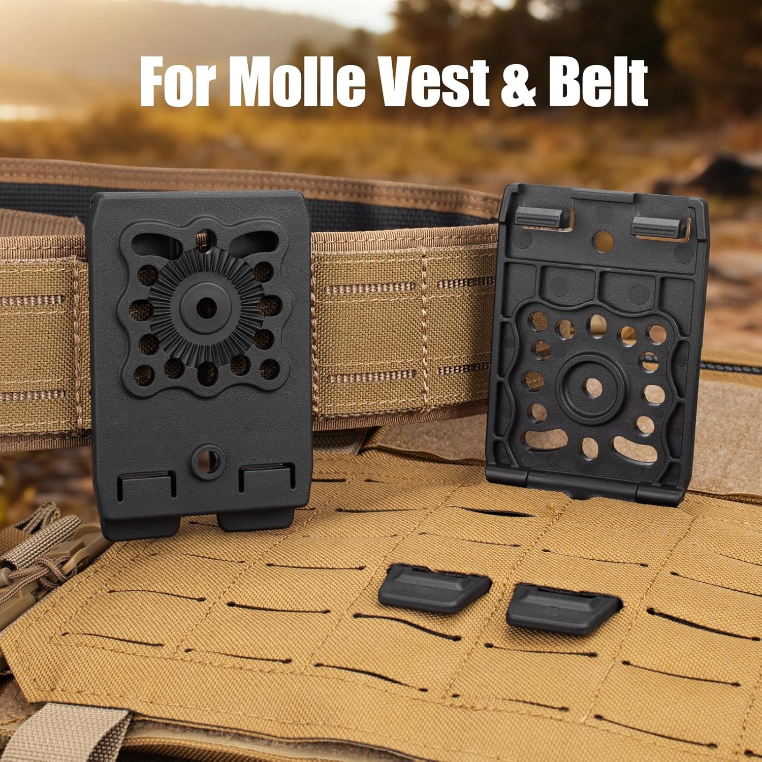 MOLLE Holster & Mag Pouch Adapter (3-Inch) - WARRIORLAND Heavy-Duty Tactical Clip for Holsters, Pouches, Taser X7/X26P, Sheaths & Backpacks, w/Mount Screw & Nut Kit, 1 Pack WARRIORLAND